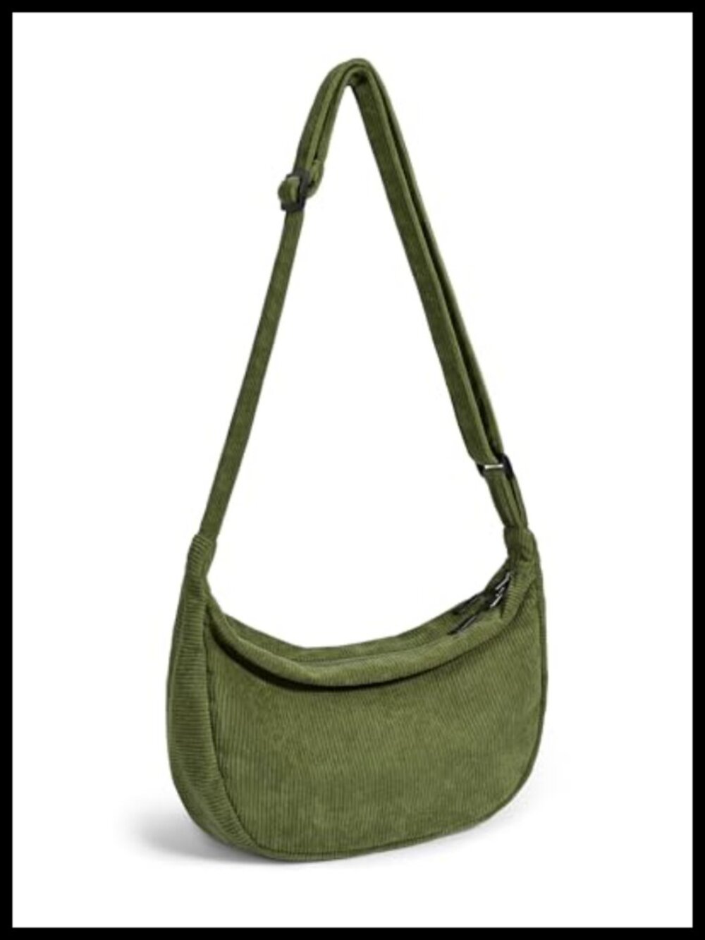 Unisex Crescent Crossbody Bag with Adjustable Strap, 2 Zippers, Water Resistant